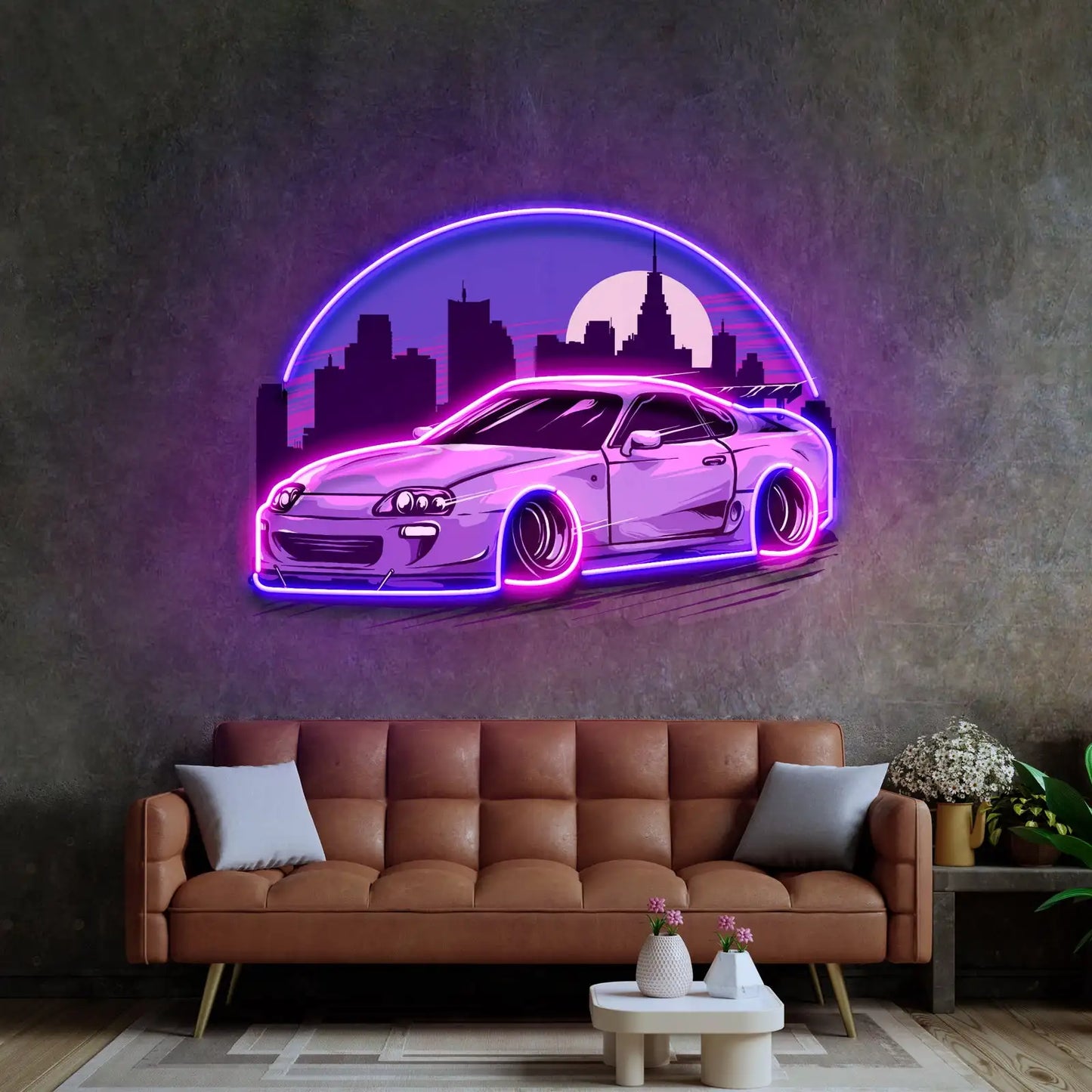 Sport Car Neon Sign Custom Cool Boy Bedroom Night Sign Car Speed Business Shop Wall Hanging UV Printed Sign for Game Room Living