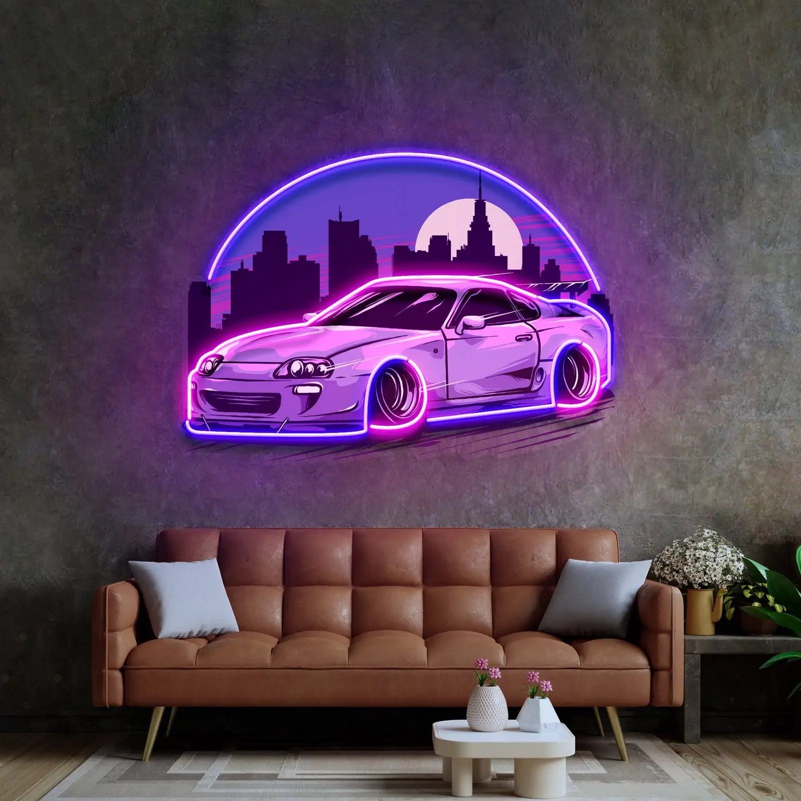 Sport Car Neon Sign Custom Cool Boy Bedroom Night Sign Car Speed Business Shop Wall Hanging UV Printed Sign for Game Room Living